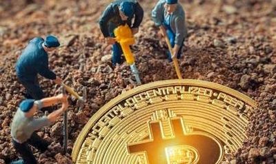 A vast cryptocurrency mining farm filled with rows of mining rigs, highlighting the scale and infrastructure involved.